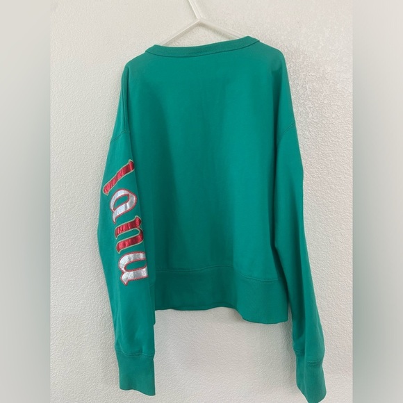 Disneyland Minnie Mouse Green Holiday Ornaments Pullover Top Sz Large Kids - Picture 2 of 9